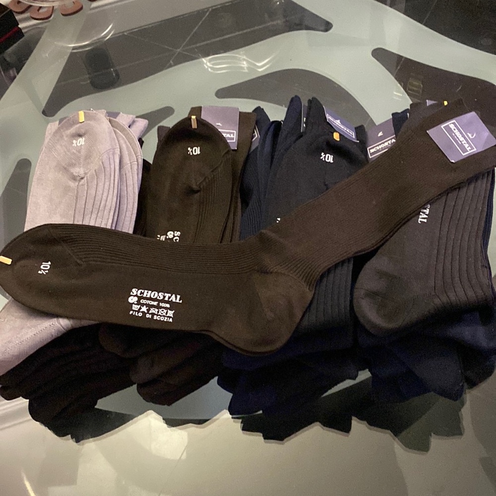 Schostal Roma Italian men’s long dress socks. Filo Di Scozia. 100% cotton